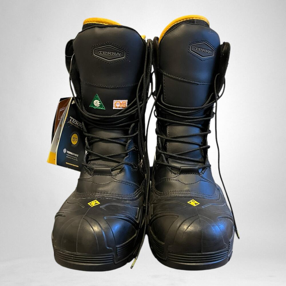 Terra Footwear Mens 12 Crossbow Work boots black leather‎ upper Construction